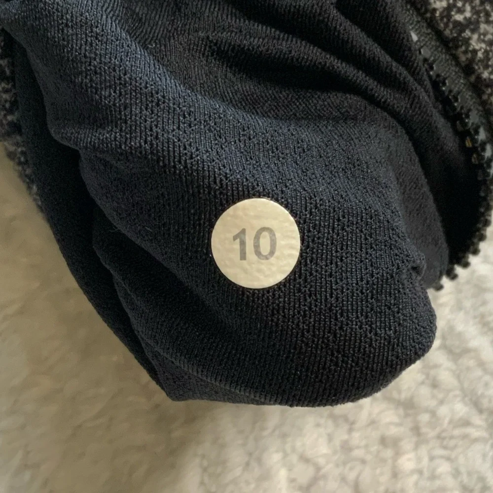 Lululemon Be Present Jacket Coco Pique Black Funnel Cowl Neck - Picture 6 of 9